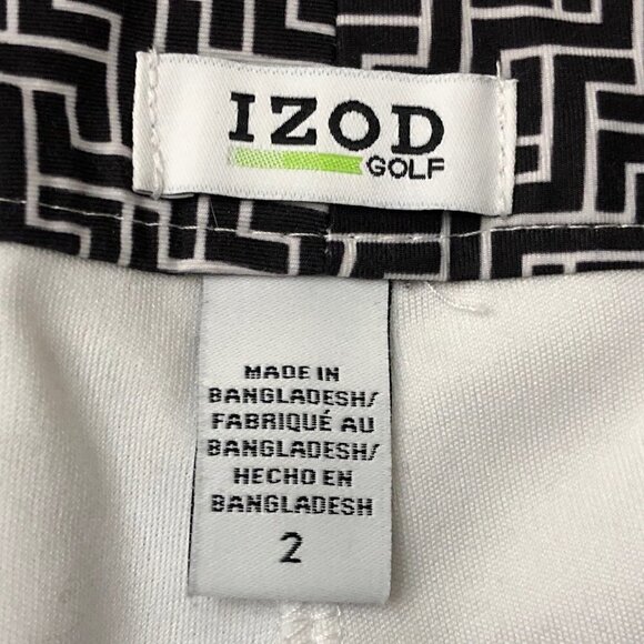 Izod Golf Black & White Geometric Print Skort - Picture 6 of 6